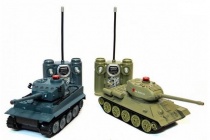 Радиоуправляемый танковый бой HuanQi Т-34 и Tiger 1 1:28 2.4GHz HQ555